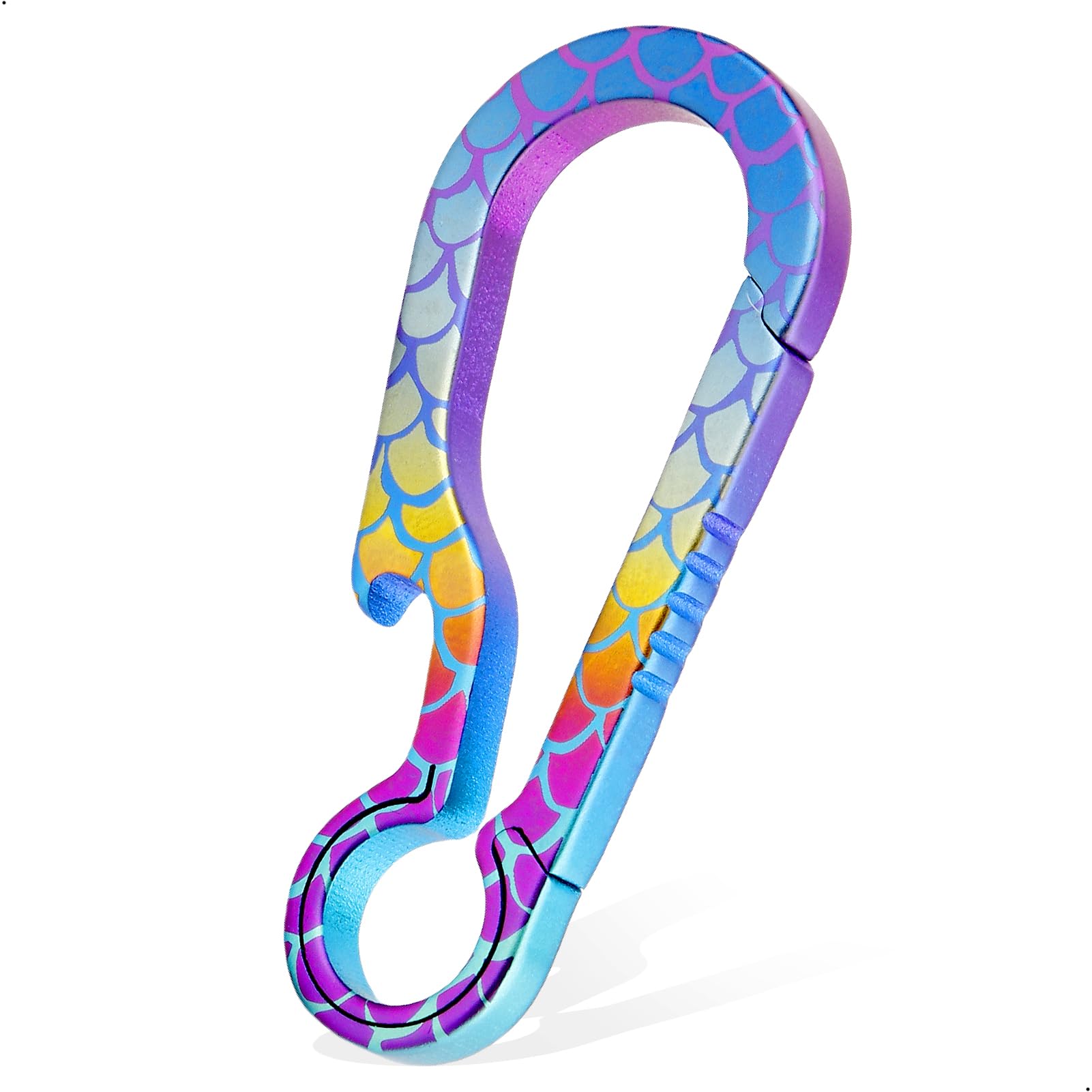 Titanium Carabiner Keychain Clip Small Backpack Clip EDC Heavy Duty Key Clips Anti-Lost Quick Release Key Chain for Keys Bottle Opener Keychain