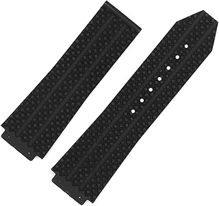 Black Tyre Rubber-Silicone Strap for Hublot Big Bang Watch by Atom