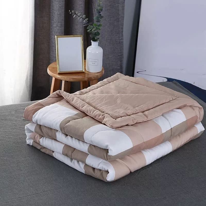 Hbao Spring Autumn Summer Towel Blanket Plaid Light Air Conditioning Bedroom Thin Quilt (Color : A, Size : 100x150cm)