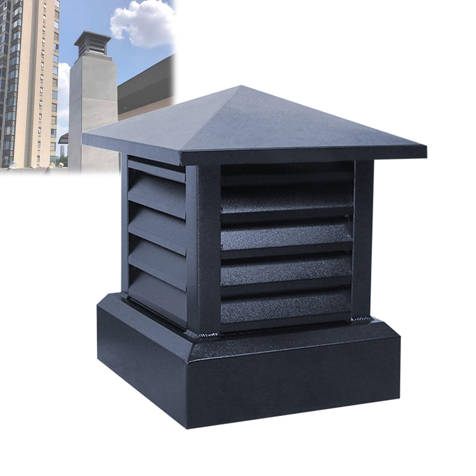 GYEQXKT Chimney cap,Aluminum Alloy Square Chimney Cap for Outdoor Masonry Chimney 18in Rooftop Exhaust Vent Cap for Stove Pipe Flue Caps To Prevent Rain Exterior Chimney Topper
