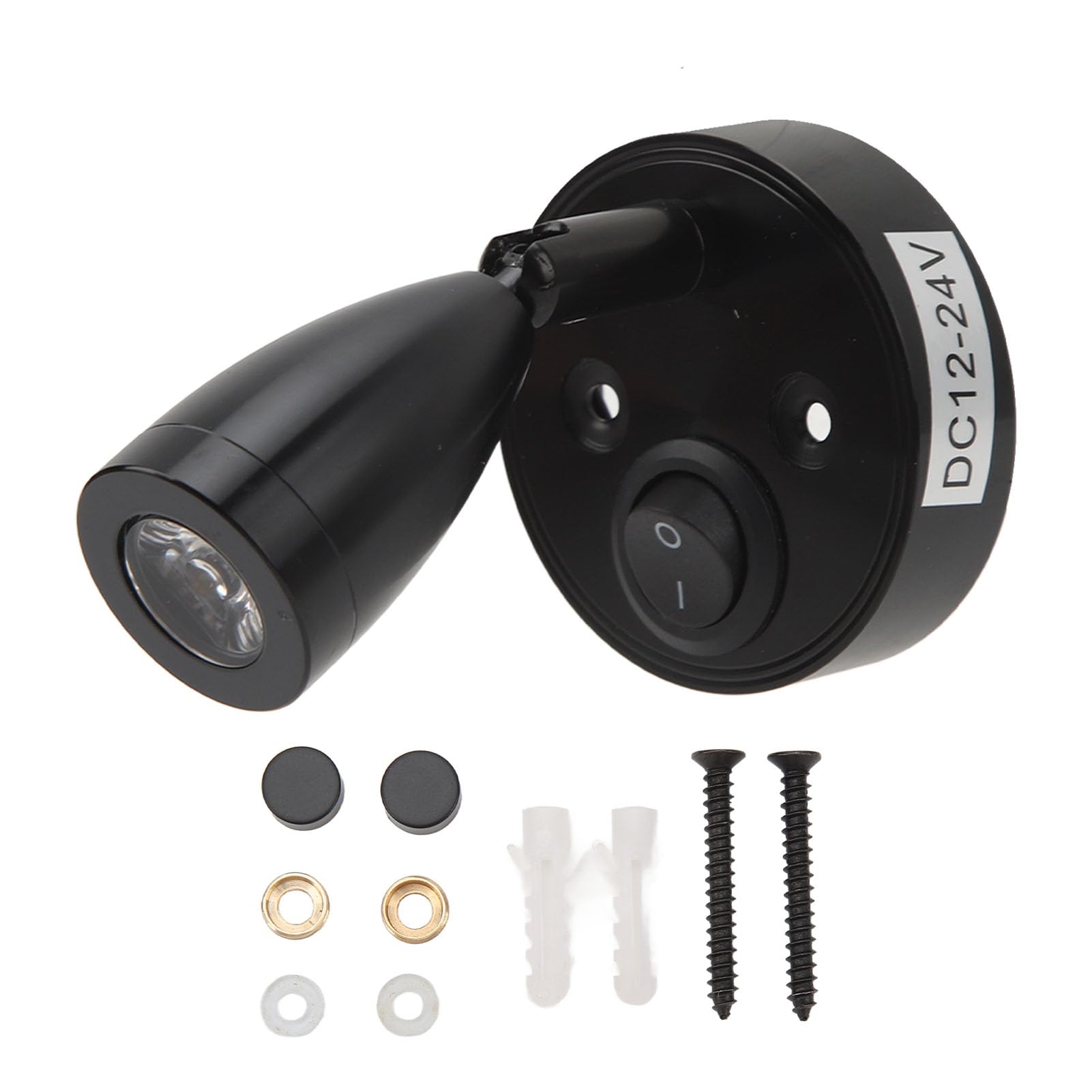 Lámpara De Lectura LED Para RV, Barco O Camión – 12-24V, Ajustable 180°/360°, Aleación De Aluminio, Luz Cálida 3000K