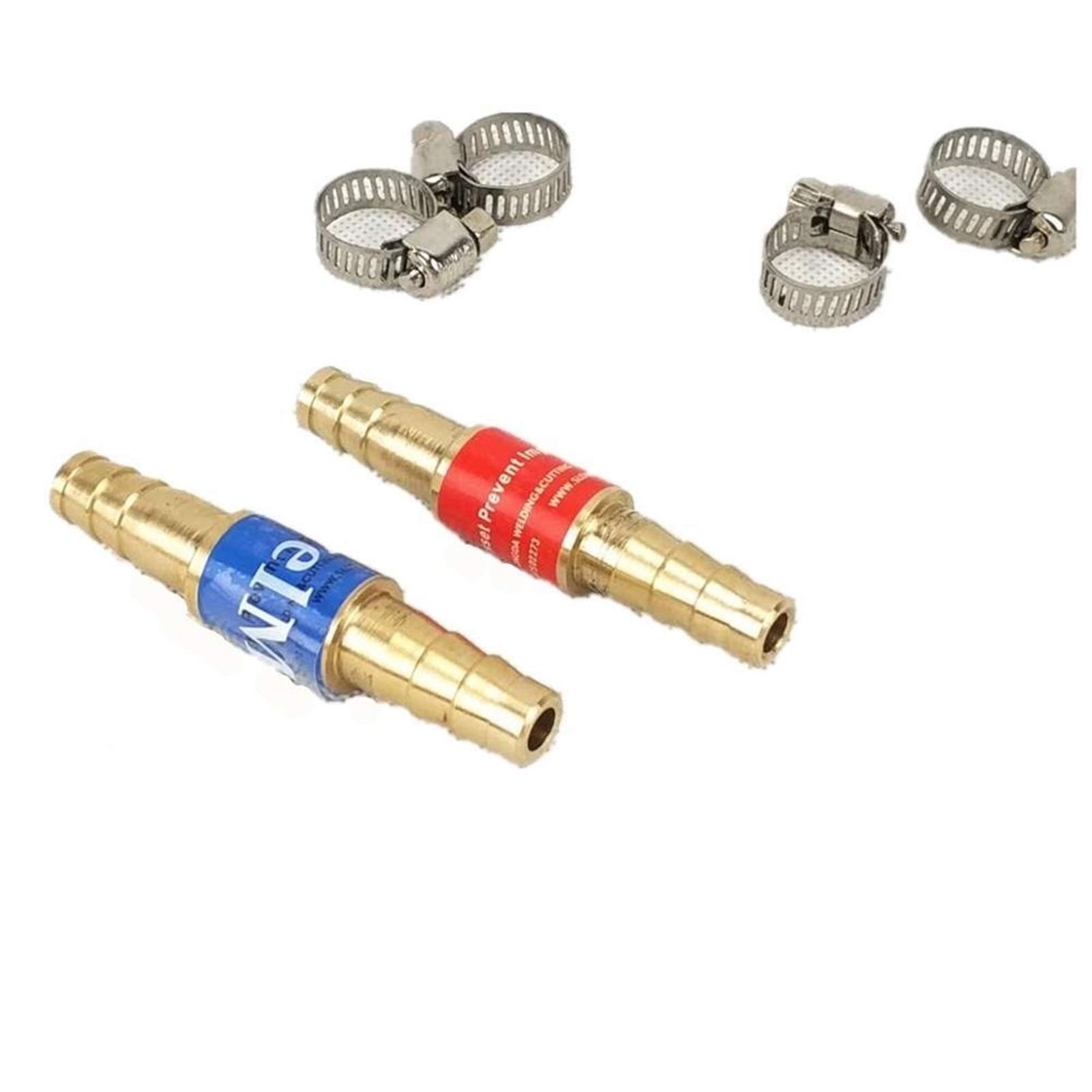DINGGUANGHE Oxygen Acetylene Check Valve Flashback Arrestor Flame Buster for Pressure Reducer Regulator Gas Cutting Torch for Pipe (Size : OD 10mm)