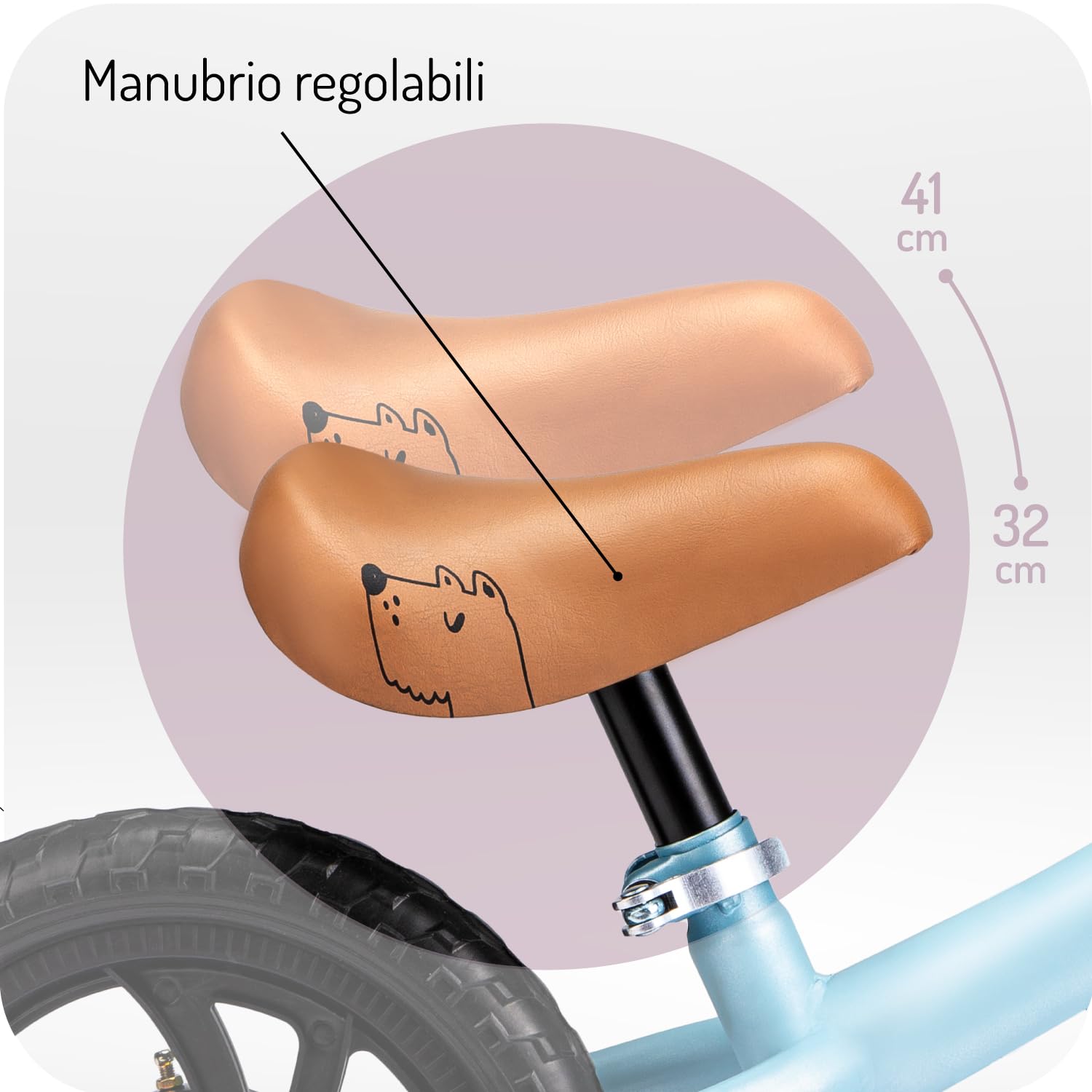 MoMi BREKI Bicicletta senza pedali per bambine e per bambini e bambini a partire da 3 anni (peso corporeo massimo 25 kg), telaio in metallo stabile e leggero con un peso di 3 kg