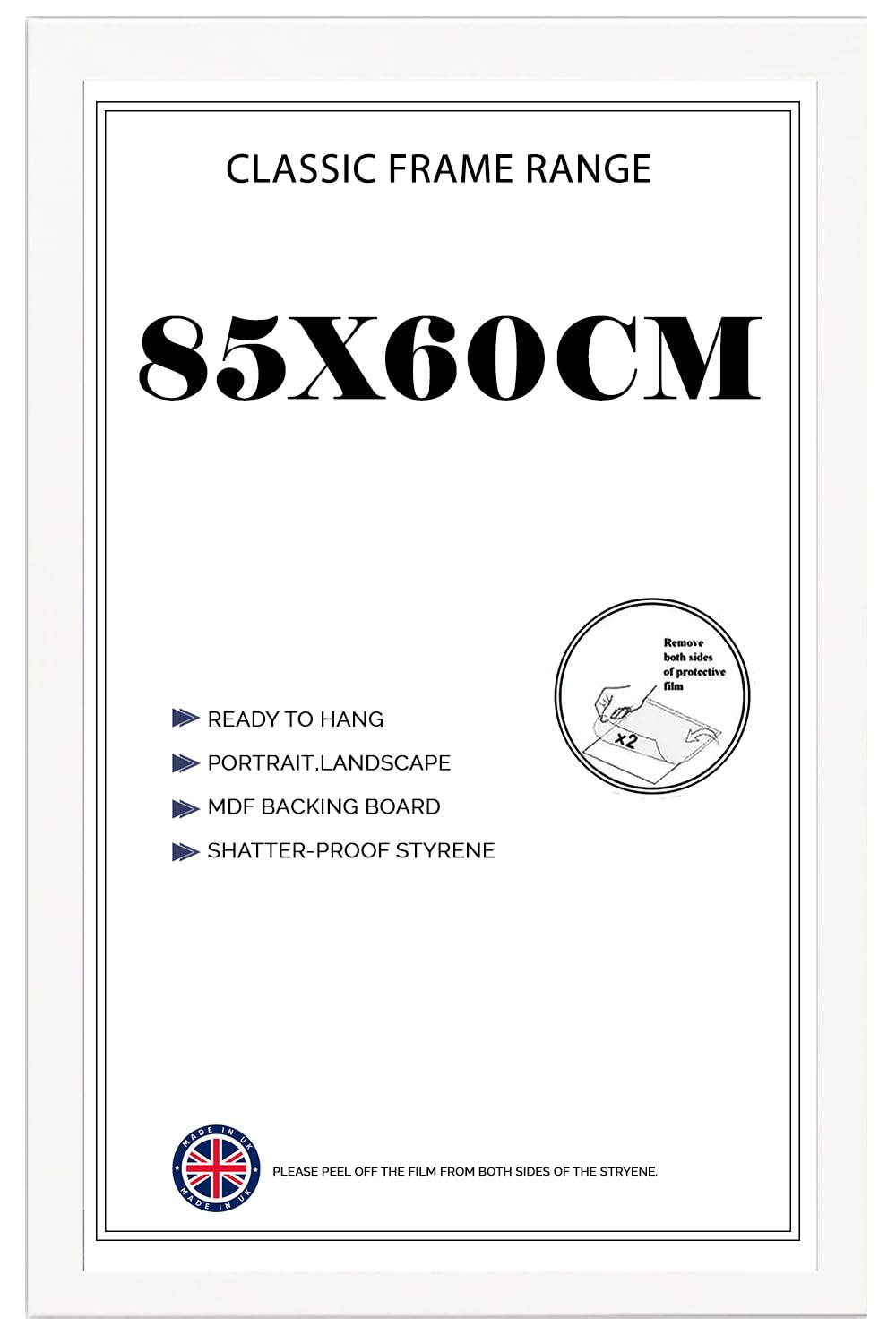 Modern Finish Poster Frame (60 x 85 CM) Jigsaw,Wall Art Print | 600 x 850 mm Decor for Home & Office | Vertical/Horizontal Mdf Wood Hd Front 34X24 Inch [ White ]