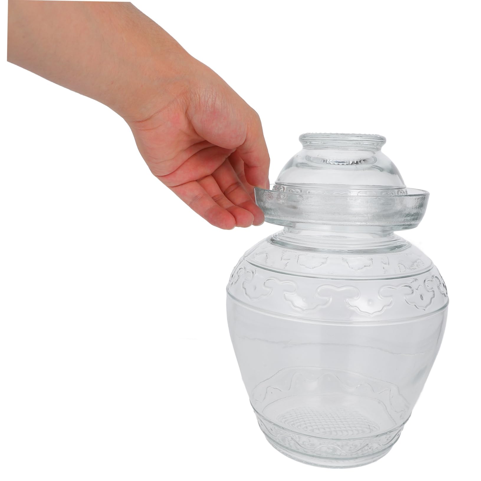 Mikinona Glas Gurkenglas mit Deckel, Verschließbar, 1 Stück | Transparentes Design, für Gurken und Lebensmittel, Robust und Dicht Verschlossen, Schlicht im Küchenstil
