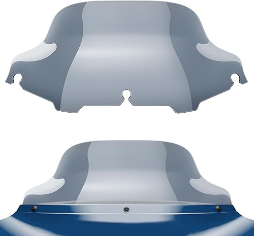 Benlari Parabrisas ondulado ahumado de 8 pulgadas para Harley Davidson Touring Street Glide Electra Glide Tri Glide FLHT FLHX FLHTK FLHTC FLHTCU