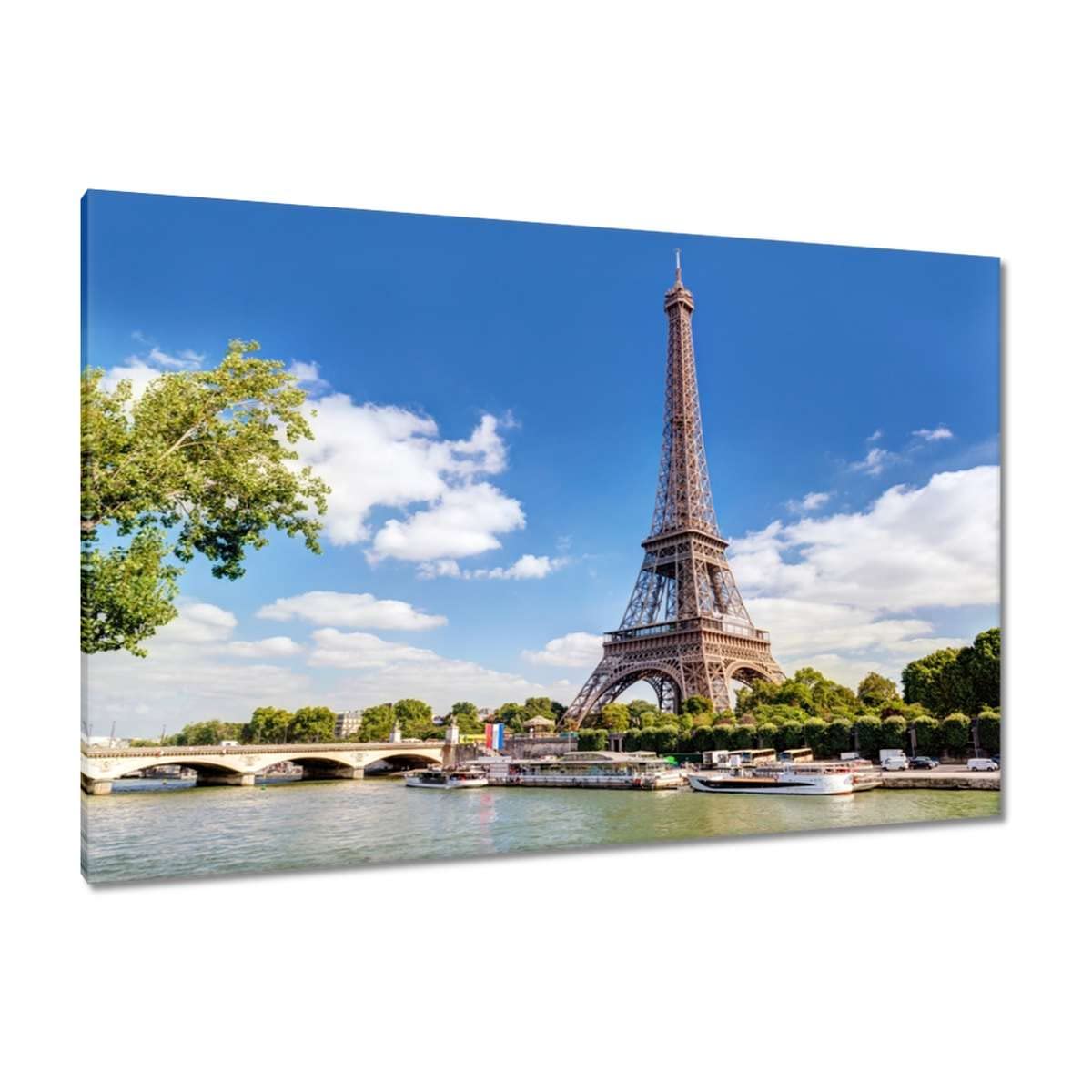 Tableau Tour Eiffel 120x80 cm - Impression sur toile haute définition pour salon