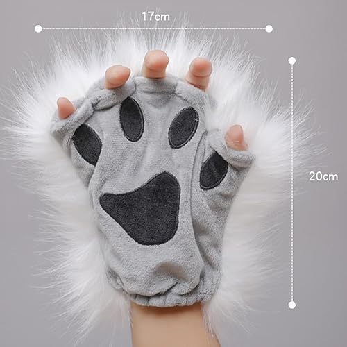 Miniatura 4 de Valpeak Orejas y cola de zorro para cosplay, cola de lobo para niños, disfraz de zorro esponjoso, cola de lobo para niñas