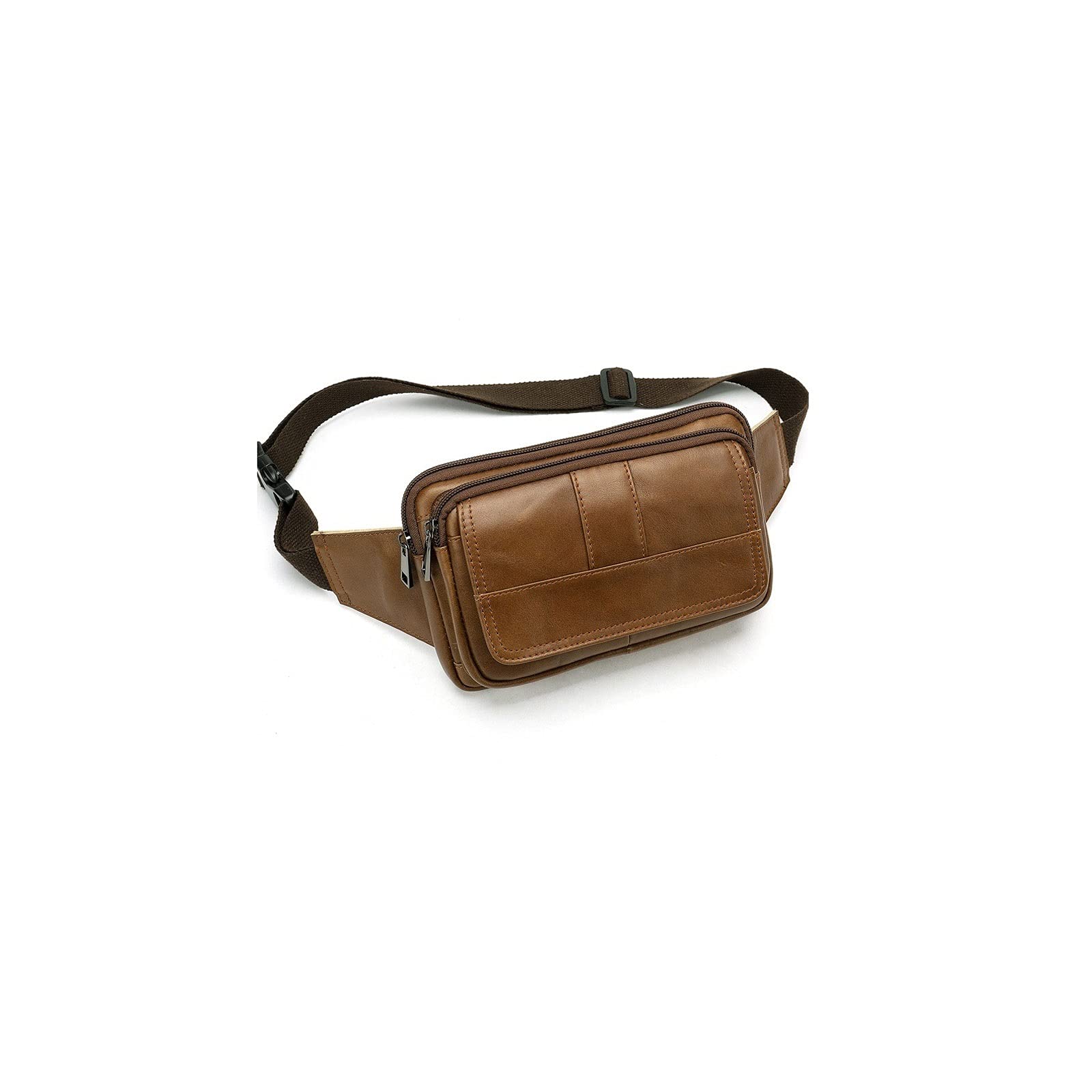 Bum Bag męska torba na talię skórzana męska nerka męska torba na pasek dla mężczyzny saszetka na pasek na telefon torby biodrowe paski podróżne saszetki na talię, Brązowy (2), Jeden rozmiar