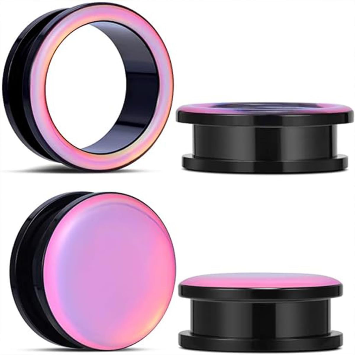 Huacan Flesh Tunnel Set 10mm Anhänger Ohr Piercing Plugs Wei