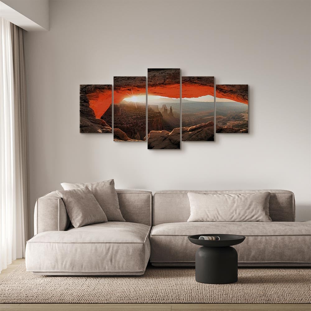 murando - Quadro Fonoassorbente Paesaggio 100x50 cm 5 Pezzi - Canvas - Quadri Acustici Componibili Grandi - Pannelli Fonoassorbenti Decorativi - Decorazione da Parete Soggiorno c-B-0240-b-m