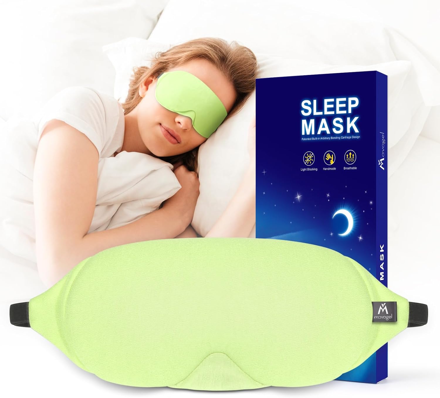 Mavogel Cotton Sleep Mask 100 Handmade, Light Blocking