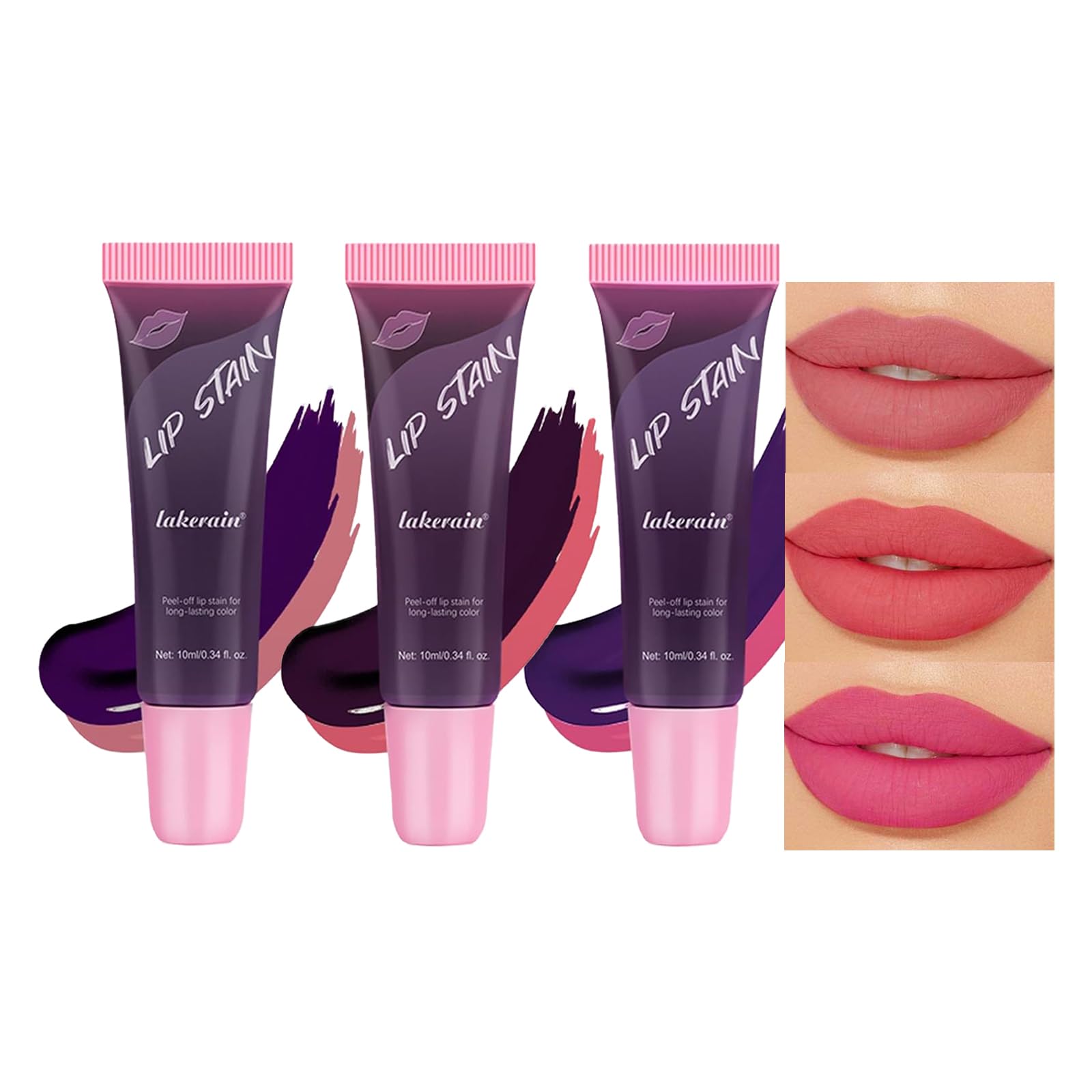 3Pcs Peel Off Lip Stain Lip Tint Set