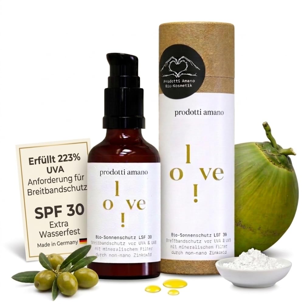 Mineralische Sonnencreme 50ml SPF 30 I TESTSIEGER* Dermatologisch Getestet I Sonnenschutz Konzentrat Natürlich ohne Zusätze I Schützt vor UVB & UVA I Für Gesicht und Körper I Bio Sunscreen ohne Chemie
