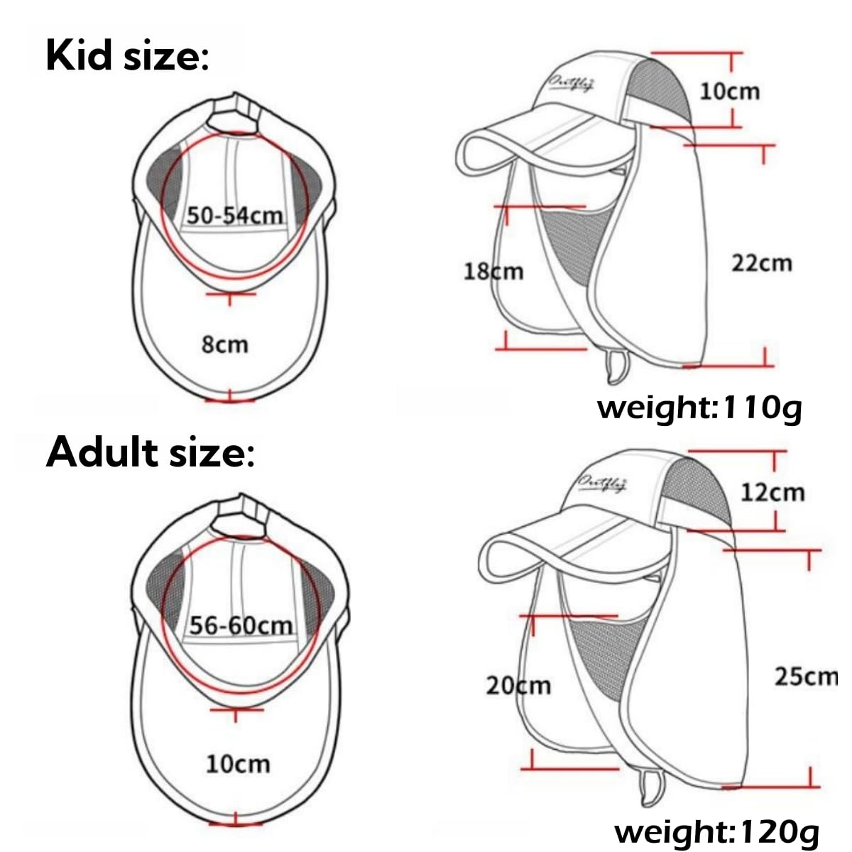 Sombrero de pesca con protección solar para hombre, mujer, niños, safari, de secado rápido, Cielo Naturaleza 3
