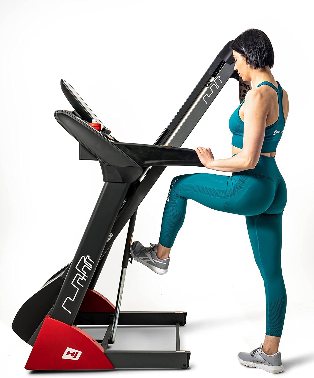 Hop-Sport Elektryczna bieżnia HS-2800LB Interga, składana, prędkość do 20 km/h, 18 programów – w zestawie z pasem telemetrycznym