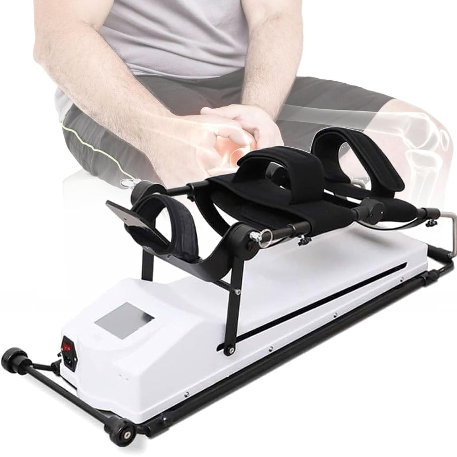 Elektryczny trener rehabilitacji kolan, przyrząd treningowy do rehabilitacji kostki, regulowany rozmiar, wyświetlacz na ekranie, do sztywności stawów, po złamaniach (średni)