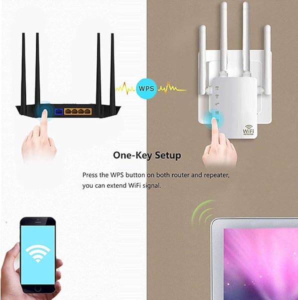 Ripetitore WiFi 1200Mbps Wireless 2 45G Dual Band 4 Antenne WiFi Extender Amplificatore Access PointRipetitoreRouter modalit Supporto WPS Configurazione con Pulsante WAN LAN