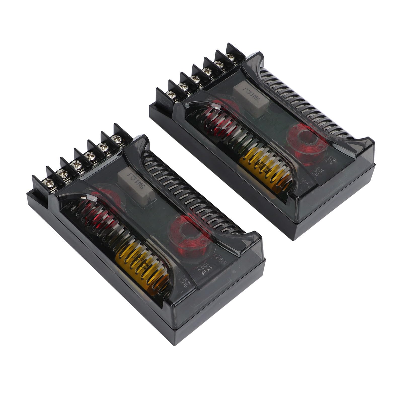 Akozon 2 PCS Crossover Audio per Auto a Doppio Canale con Protezione da Sovracorrente Progettato Universalmente
