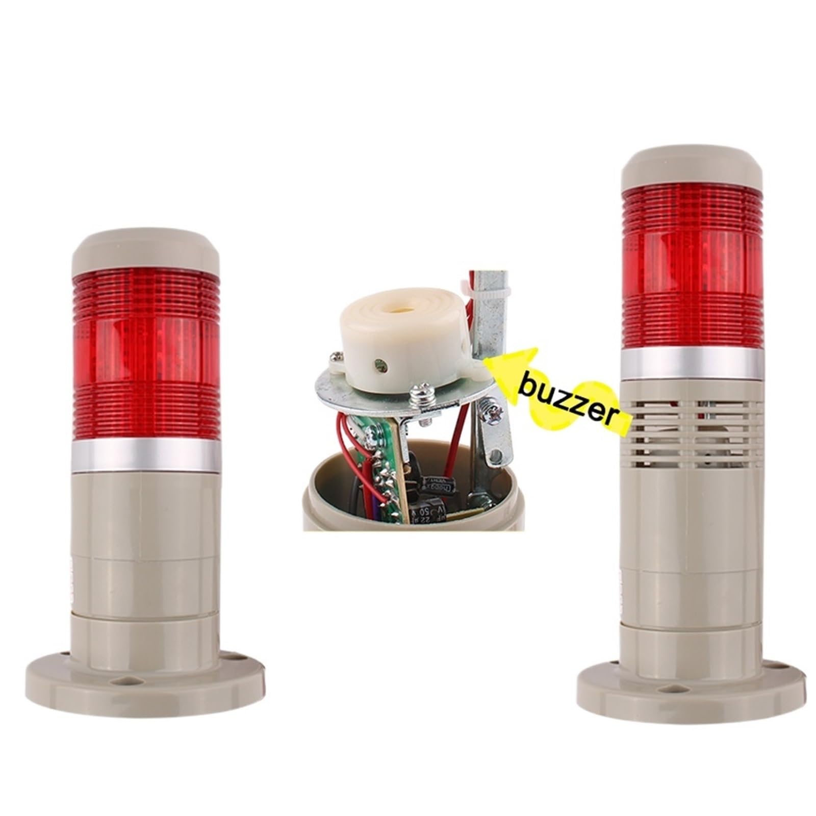 1 szt. 12 V 24 V sygnalizacyjna wieża ostrzegawcza lampa ostrzegawcza LGP505 LED wielowarstwowa lampa ostrzegawcza do maszyny (2 warstwy bez dźwięku, 12 V światło stałe)
