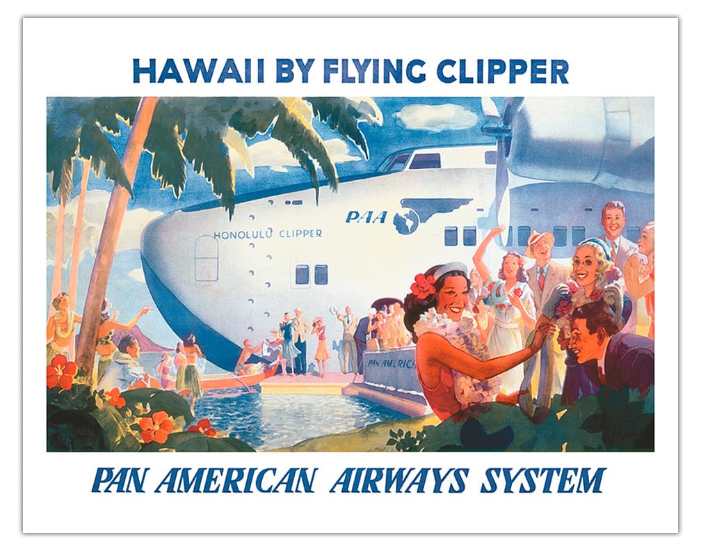 Northwest 航空 ビンテージ ポスター Hawaii poster Amazon.com: Hawaii - Northwest Orient Airlines - Vintage