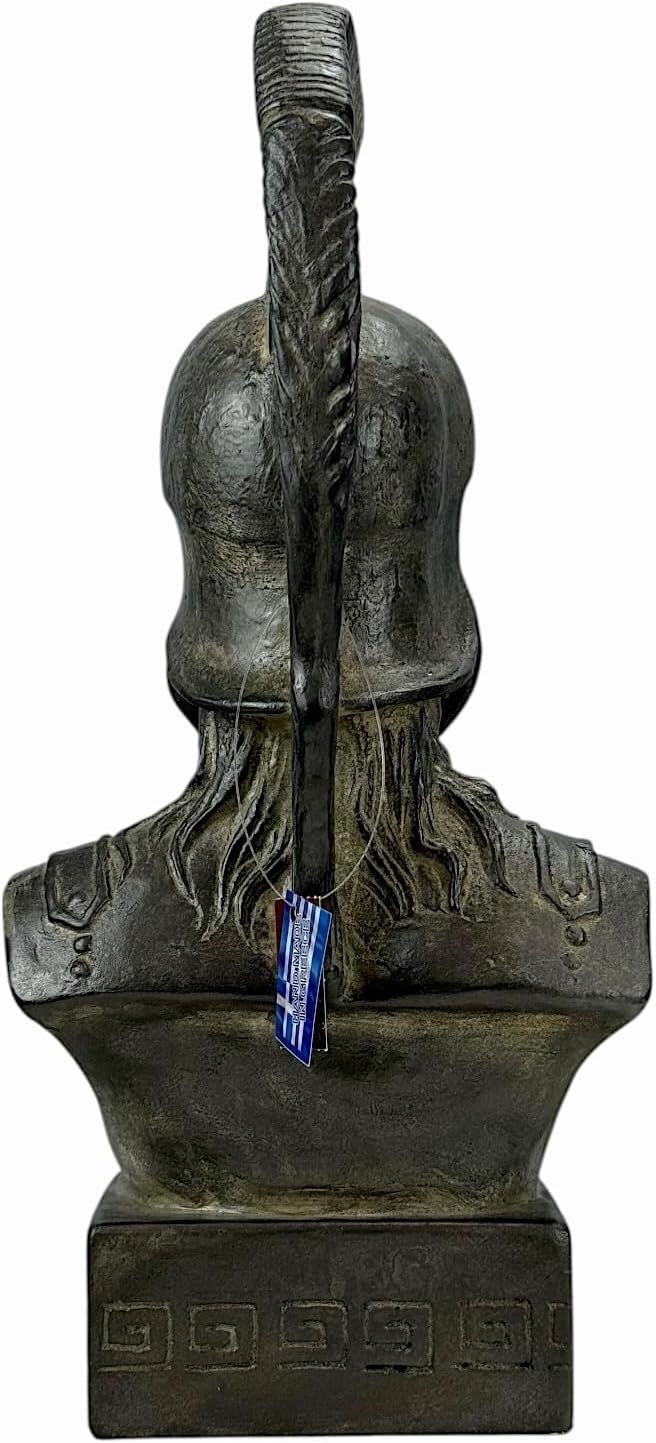 Leonidas Greek King Bust Ancient Greek Warrior Sculpture – Handmade Statue from Greece – Moldano Cast Stone