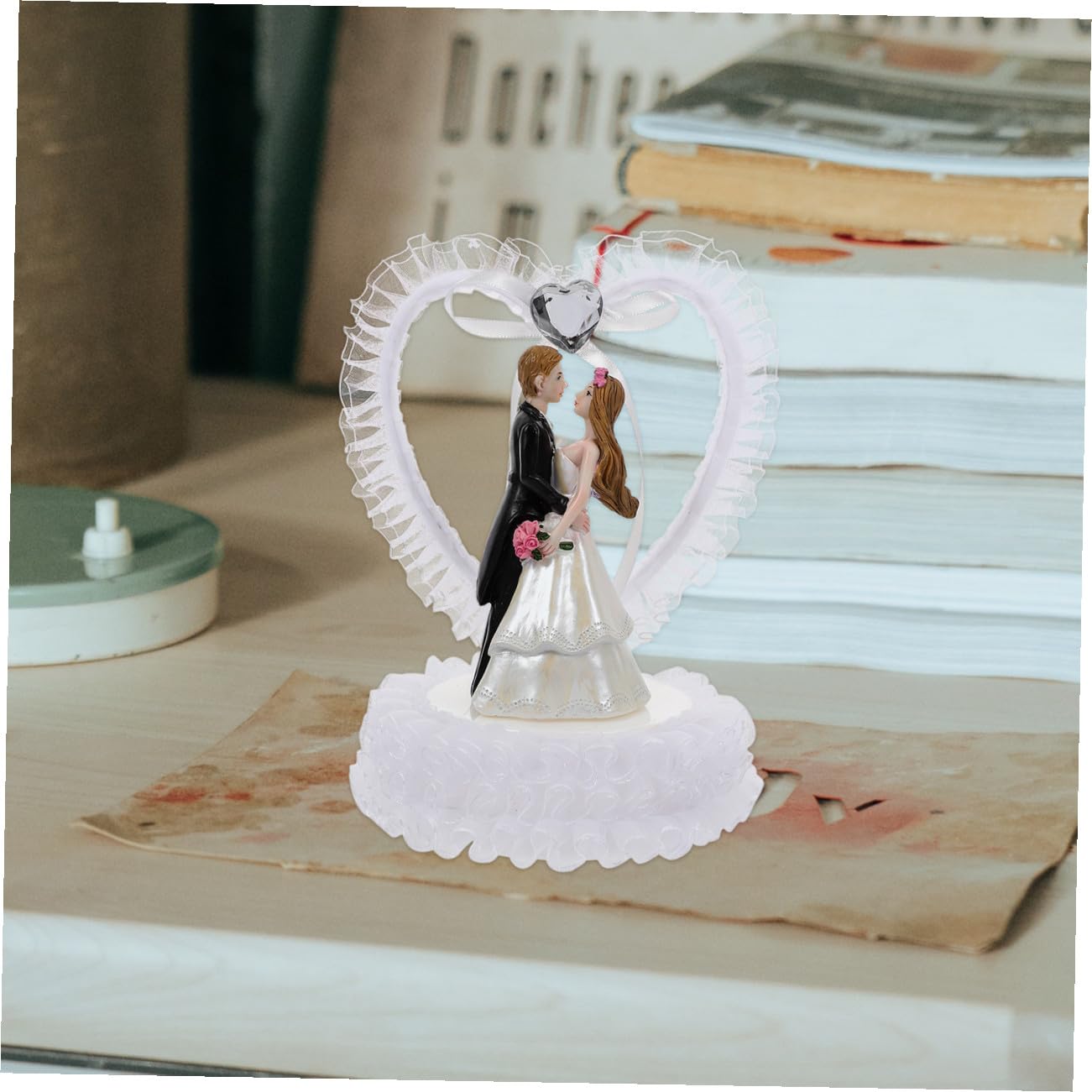 Kristall Brautpaar Figur Hochzeitstorte Deko Romantisches Tischdeko Klein