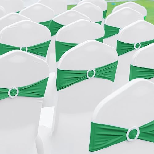 Miniatura 4 de CHENGU 150 bandas elásticas de elastano para silla, lazos elásticos para silla, lazos con hebilla deslizante para bodas, fiestas, recepciones,