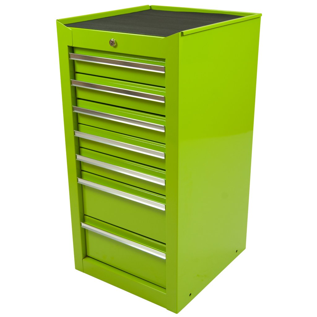 Werkzeugschrank – 7 Schubladen, grün – NEU
