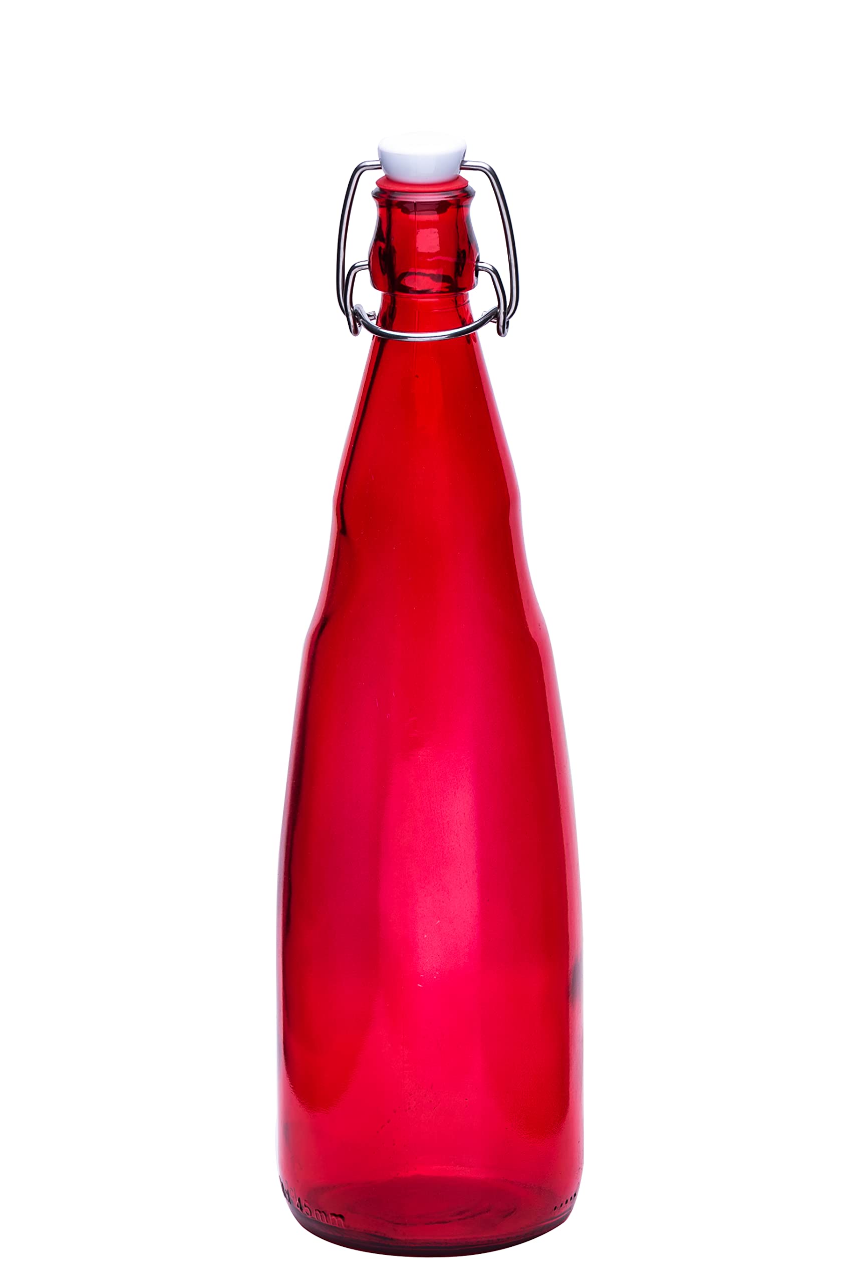 SAND DUNE glass water bottle, Steel and Plastic cap material, Air-tight, leakproof, and dishwasher safe glass bottle, Solarised water therapy bottle (1000 ml, Pack of 1, Red)