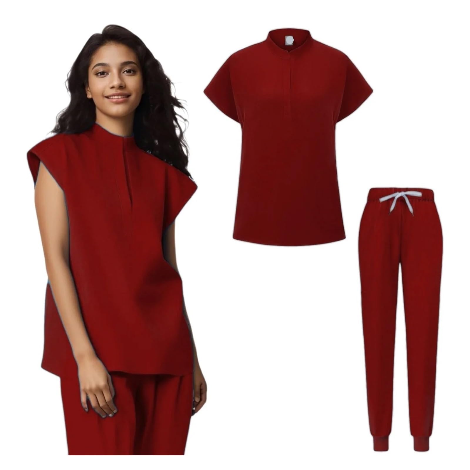 Pijama Enfermera Mujer Uniformes for Mujer, Conjuntos de exfoliantes, Accesorios de enfermería, salón de Belleza, SPA, Ropa de Trabajo, Traje quirúrgico, Hospital de Laboratorio