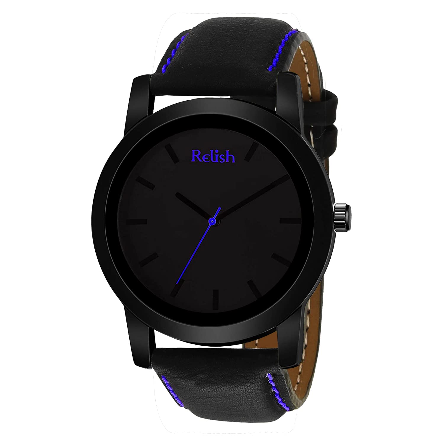 Relish Casual Analog Black Dial Mens Leather Strap Watch (Blue) (B0B35WBNL3) Amazon Price History, Amazon Price Tracker
