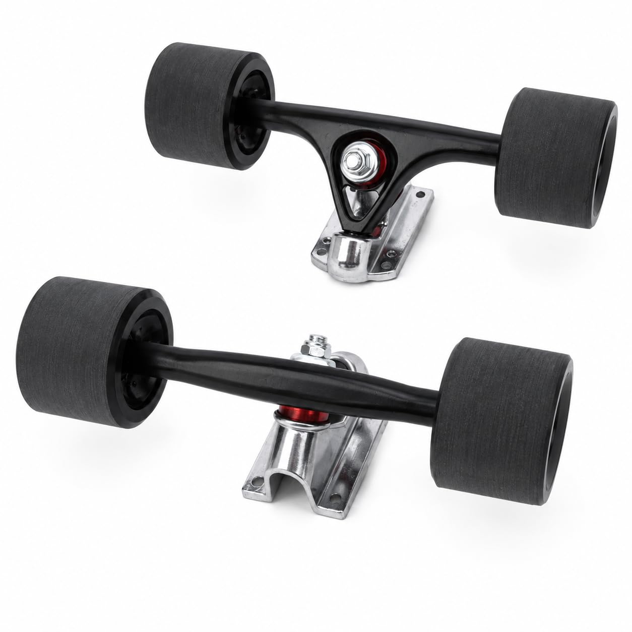 Mach1 2 osie longboard + 4 kółka longboard w zestawie ceramiczne łożyska kulkowe i przekładki w kolorze czarnym – rozmiar 70 x 51 mm – stopień twardości 80A (Big Wheels)