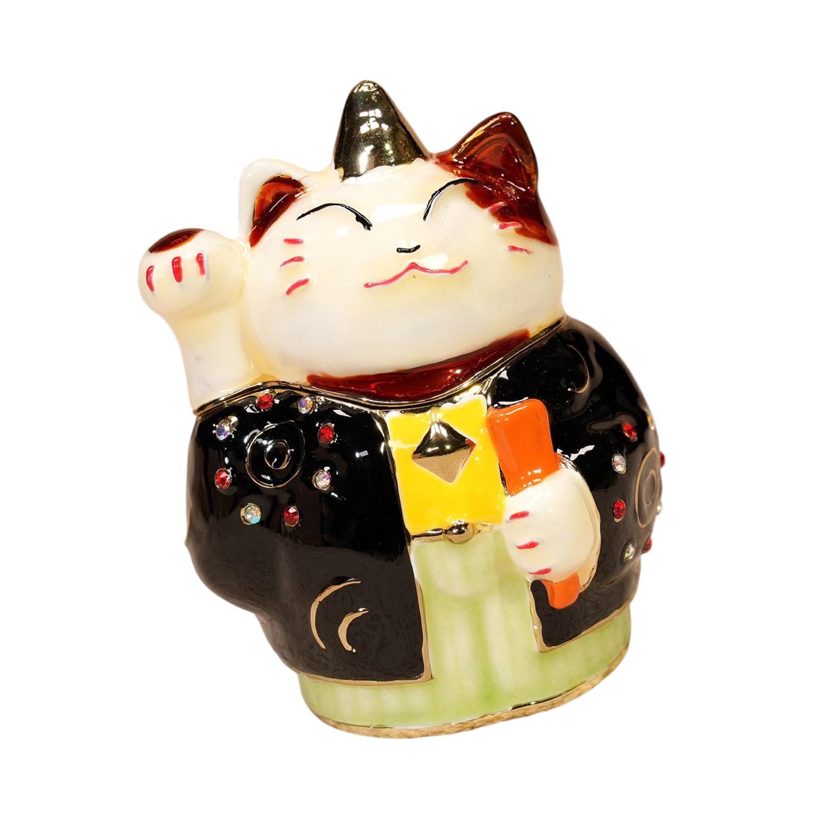 RGYBAO Artistic Enameled Finished Cats Shaped Jewelry Container Cats Trinket Box Great for Individual Use or Present Alloy Jewelry Organizers