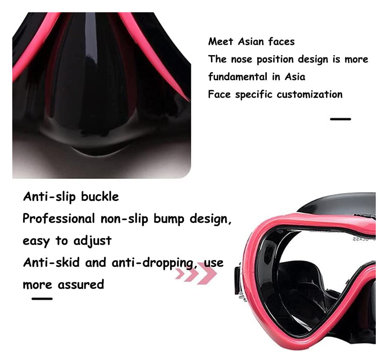 maschera da immersione, Maschere subacquee Immersioni Nuoto a basso volume Lenti ad alta definizione Attrezzatura subacquea Silicone Integrato