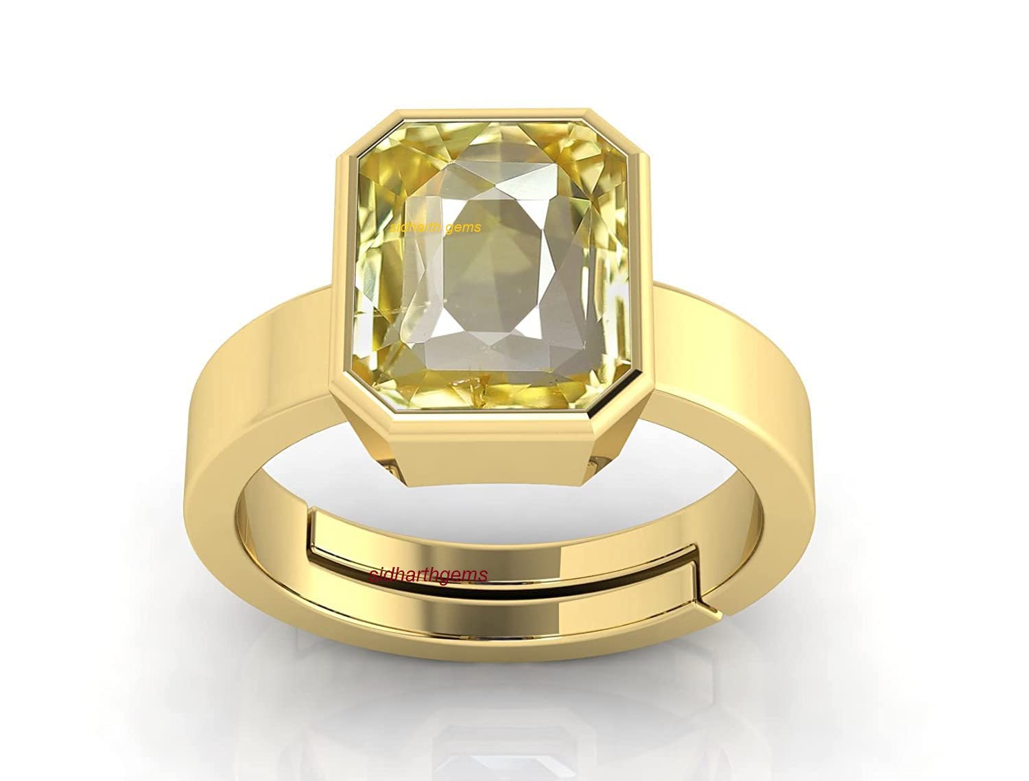 Sidharth Gems 22.25 Ratti 21.00 Carat Unheated Untreatet A+ Quality Natural Yellow Sapphire Pukhraj Gemstone Gold Plated Ring for Womens and Mens (Lab Certified) (B09V364F98) Amazon Price History, Amazon Price Tracker