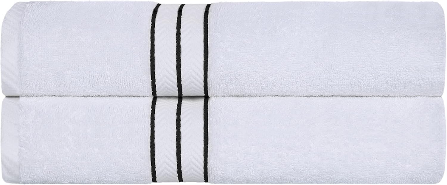 Superior Hotel Turkish Cotton 2 Piece Bath Towel Set, Ultra Plush Spa Quality Heavyweight Essentials for Bathroom, Thick Absorbent and Soft, Dobby
