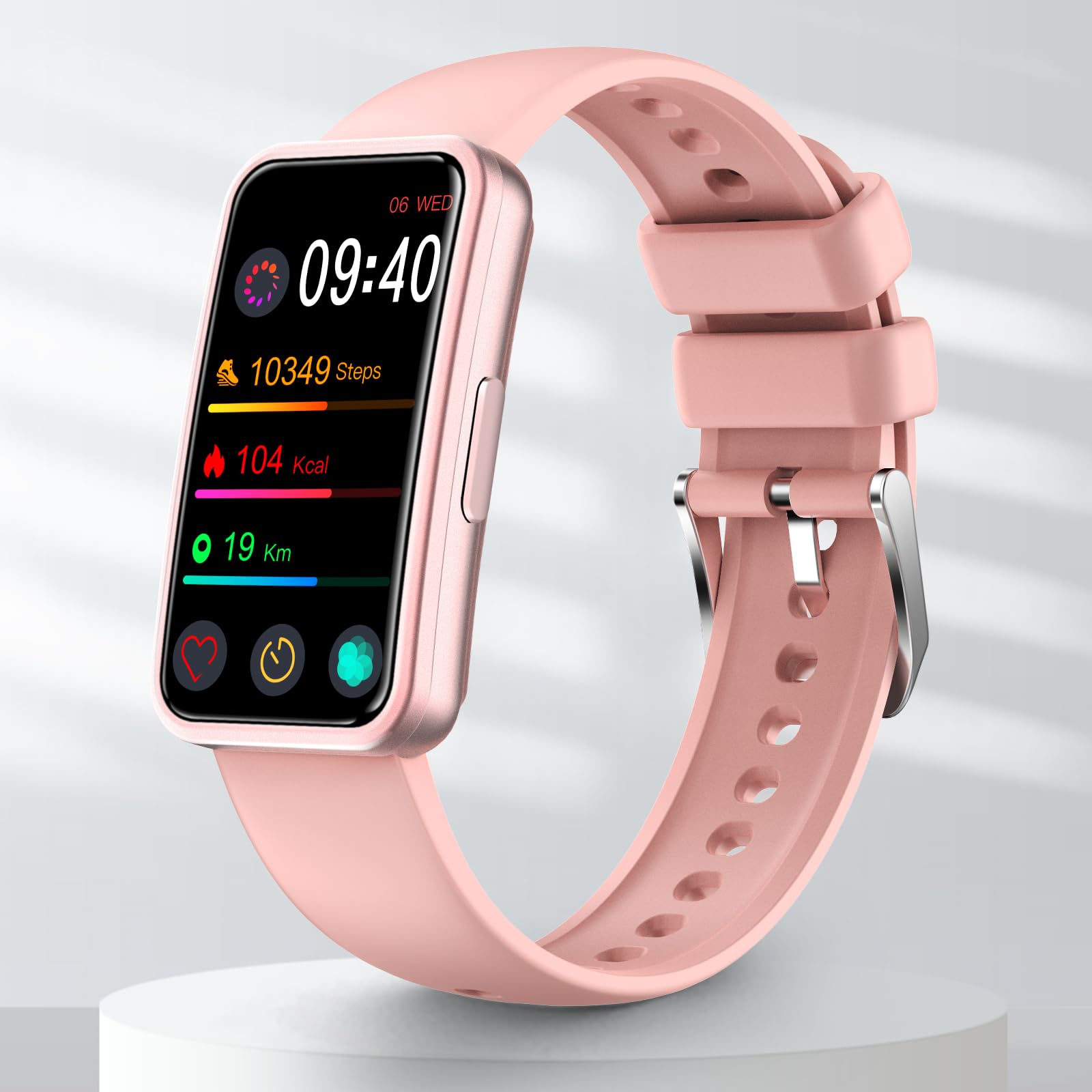 GLSY Activity Fitness Tracker with 24/7 Heart Rate Monitor and B P Monitor, Sleep Tracker with Calorie Step Counter, IP68 Waterproof Pedometer for Women Men Android iOS Pink-3
