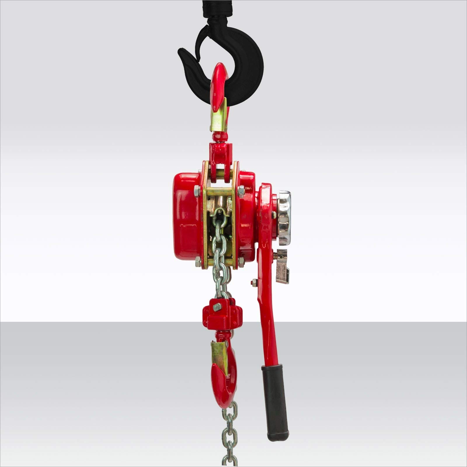 DEMA Hebelzug 750 kg, Flaschenzug, Kettenzug, Handhebelzug, Handkettenzug, 2 m Kette, robust, langlebig, Werkstatt, Garage, Hebevorgänge, Profi