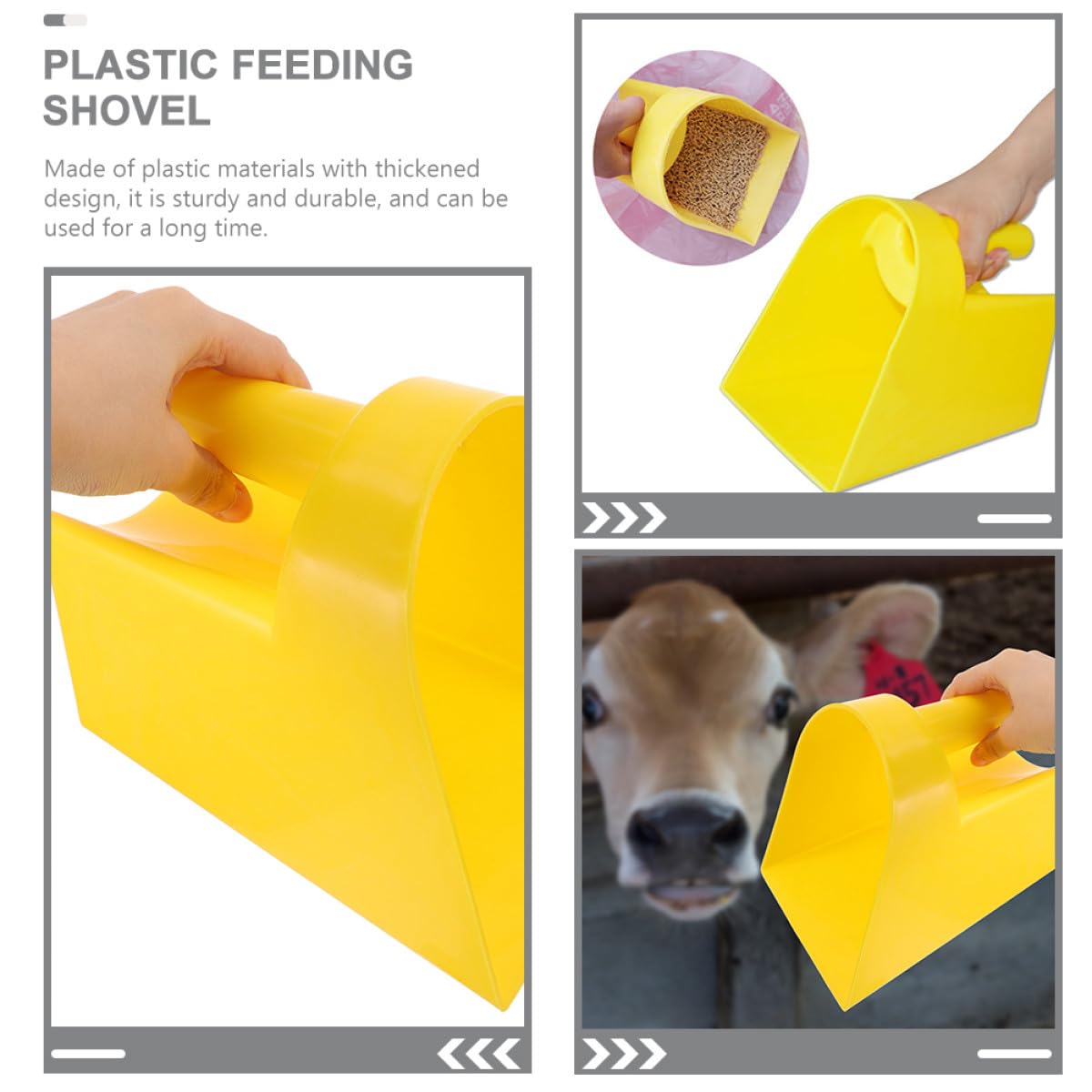 iplusmile Futterschaufeln Ergonomisches Design 2 Stück Kunststoff mit Flachem Boden Leicht zu Reinigen und für Viehzucht und Landwirtschaft