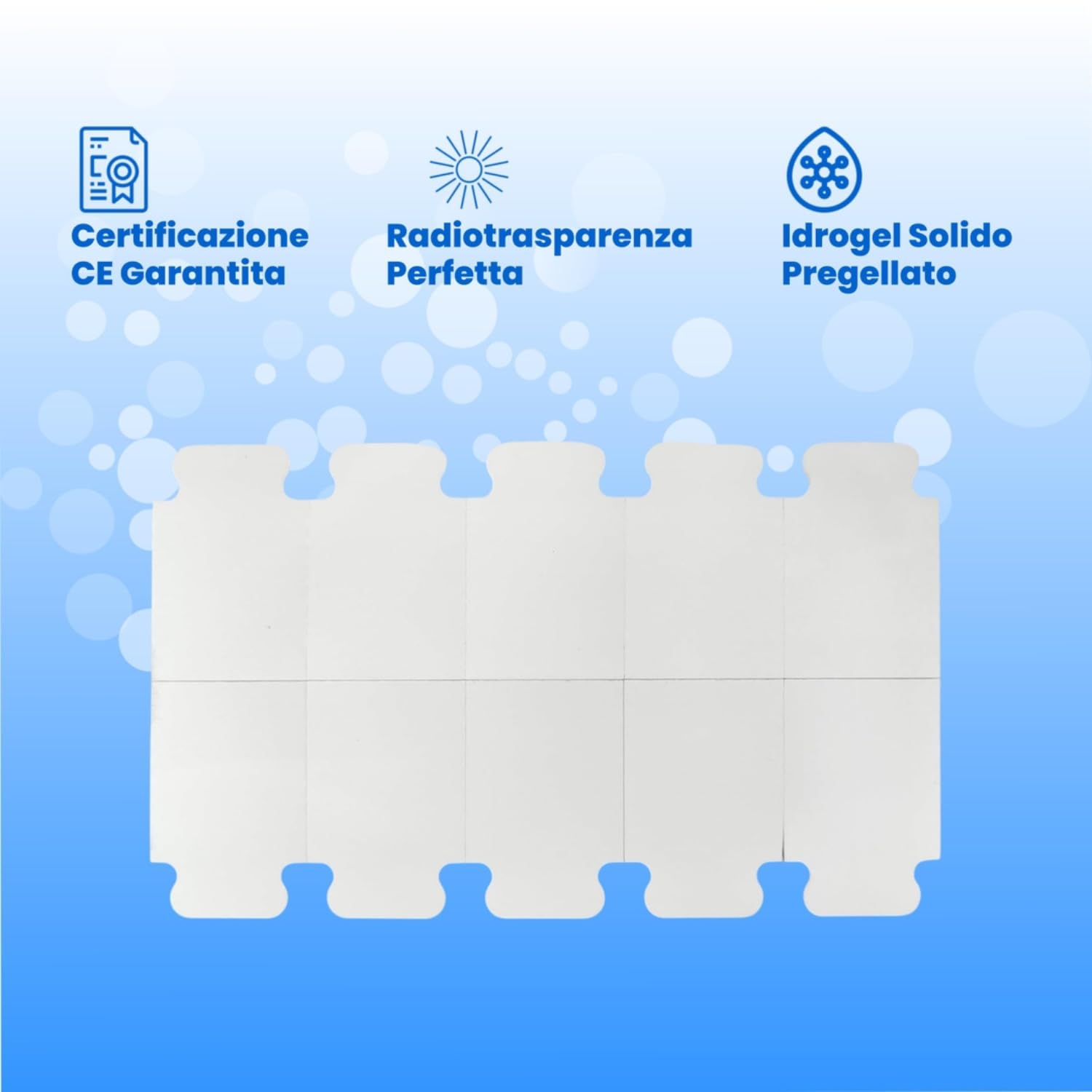 TAB04 - Kit 500 Elettrodi ECG Monouso, Certificato CE - Pregellato 34x23mm Adulti, Radiotrasparente, Elettrostimolatore, Collegamento Cavetti Terminale a Coccodrillo, Gel Solido - TAB04