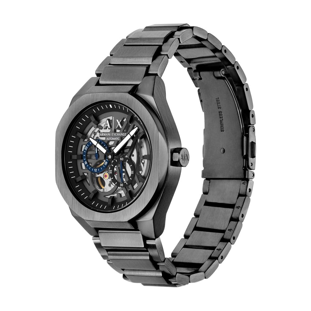 Armani Exchange Męski analogowy automatyczny zegarek z bransoletą ze stali nierdzewnej AX4195