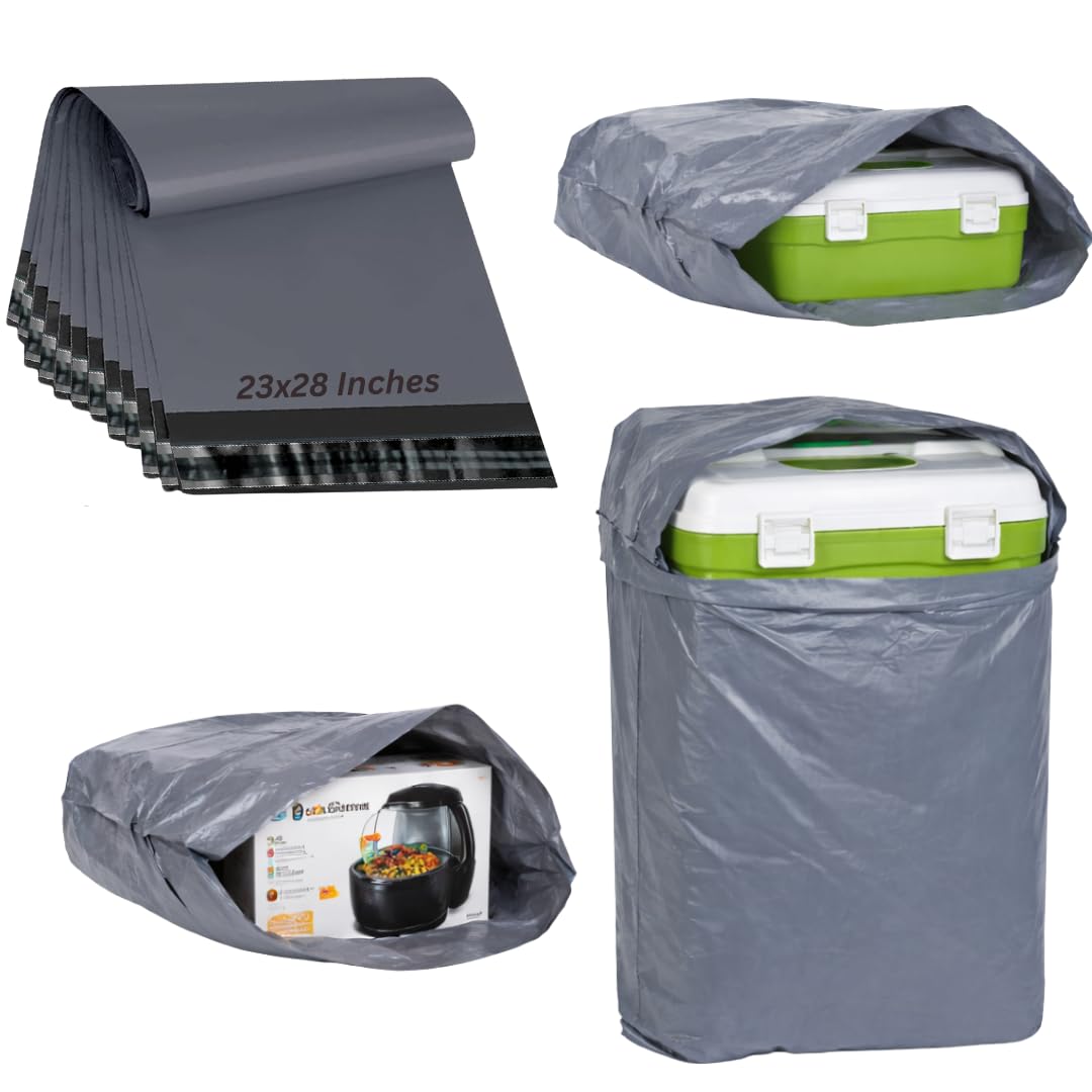 50, 23x28 Mailing Bags Self Seal Grey Parcel Bags | Extra Large Mailing Bags, Postage Bags for Vinted, Shipping Bags for Large Clothes | Tear Proof Delivery Bags for Parcels Packing