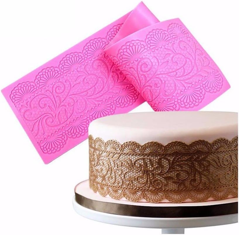 Silicone Lace, Vines & Scrolls Cake Decorating Mold, Decorating Tools for Edible Lace Fondant Mold, Cake Lace Cupcake Mat