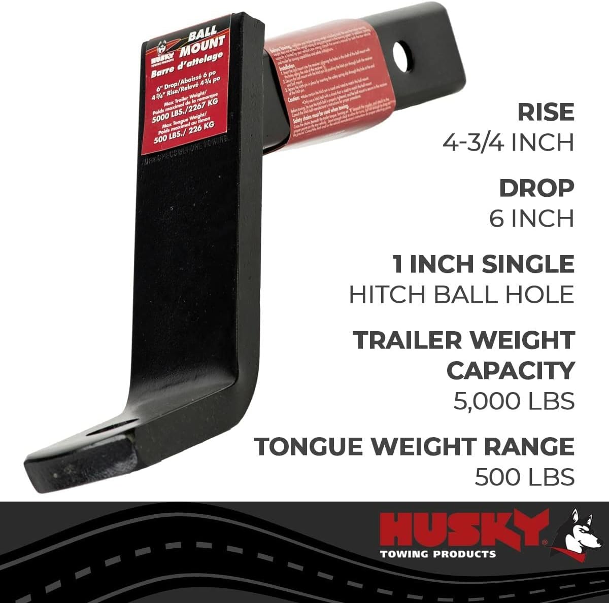 Husky Towing 31363 Trailer Hitch Ball Mount Hitch Accessories