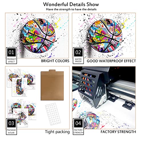 Graffiti Wall Art Sports Prints Wall Decor Set of 6 Canvas Fashion Posters Inspirational Colorful Modern Art Photos Pictures,American football,Football for Home Livingroom Bedroom (8"x10" UNFRAMED) - Image 5