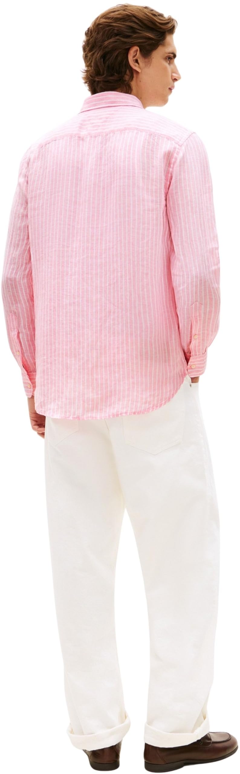 Tommy Hilfiger Koszula S/S Mężczyźni Linen Bengal Stripe Rf Shirt Mw0mw42400