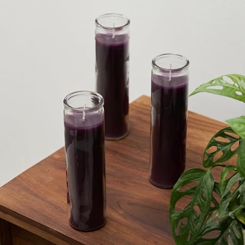 Miniatura 10 de Simply Soson Velas devocionales de marfil de 2 x 8 pulgadas en vidrio, paquete de 3 velas de oración de larga duración - Velas conmemorativas para