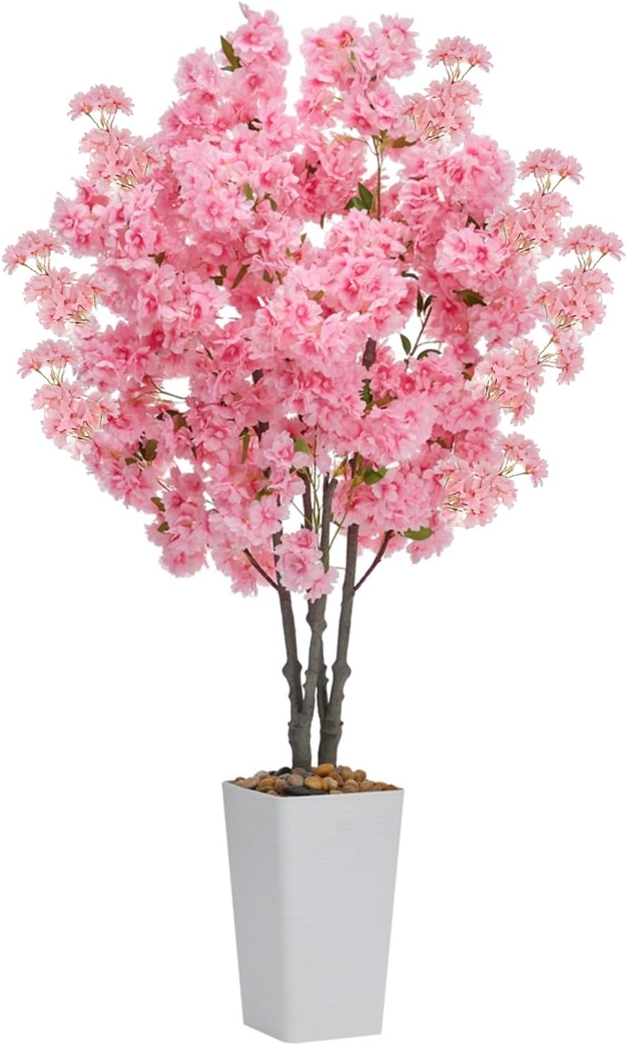Artificial Cherry Blossom Tree 5FT Tall Pink Fake Sakura Flowers Tree, Fake Plants Indoor Decor for Spring Living Room Home House Entryway Bedroom Office Inside Wedding Party Valentine's Day