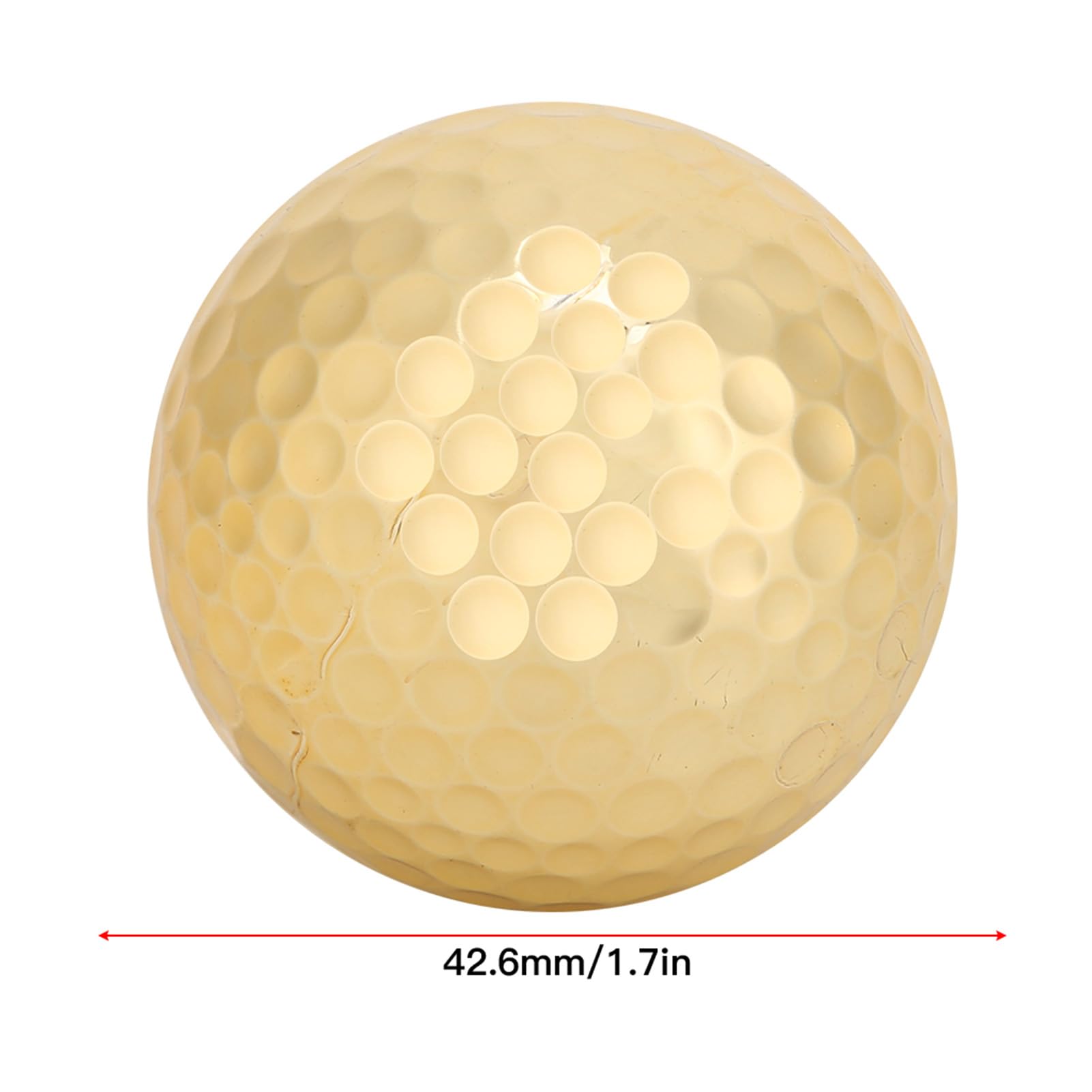 BuyWeek Balle de Golf Dorées, 4 Pièces Balles d'Entraînement Golf de Placage d'or Double Couche Portable pour Swing d'Entraînement
